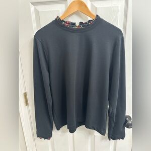 J.Crew Factory Tartan Plaid Black Pullover